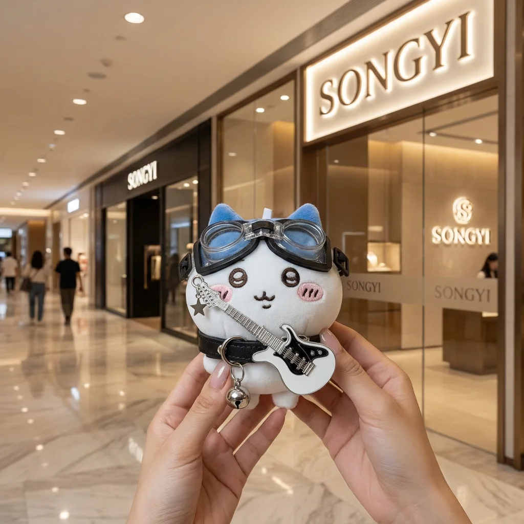 rocking-guitar-doll-ussuri-plush-toy-female-version-lion-bag-pendant-gift-soft-stuffed-animal-keychain-rock-style