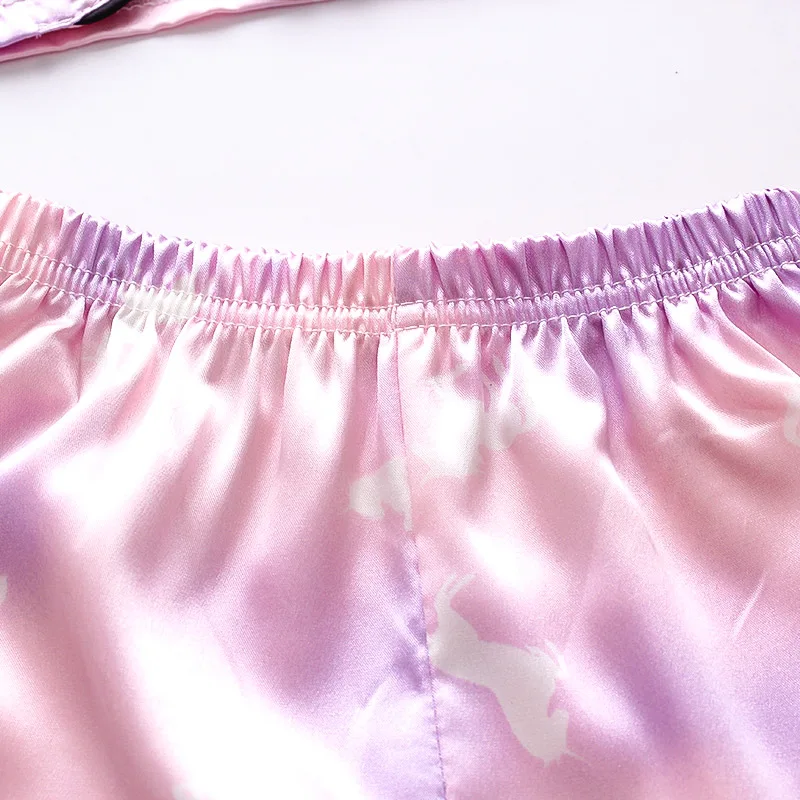Children\'s Pajamas Sets Baby Suit Kids Clothes Toddler Boys Girls Summer Ice Silk Satin Sleepwear Casual Home Wear 1 2 3 4 Years