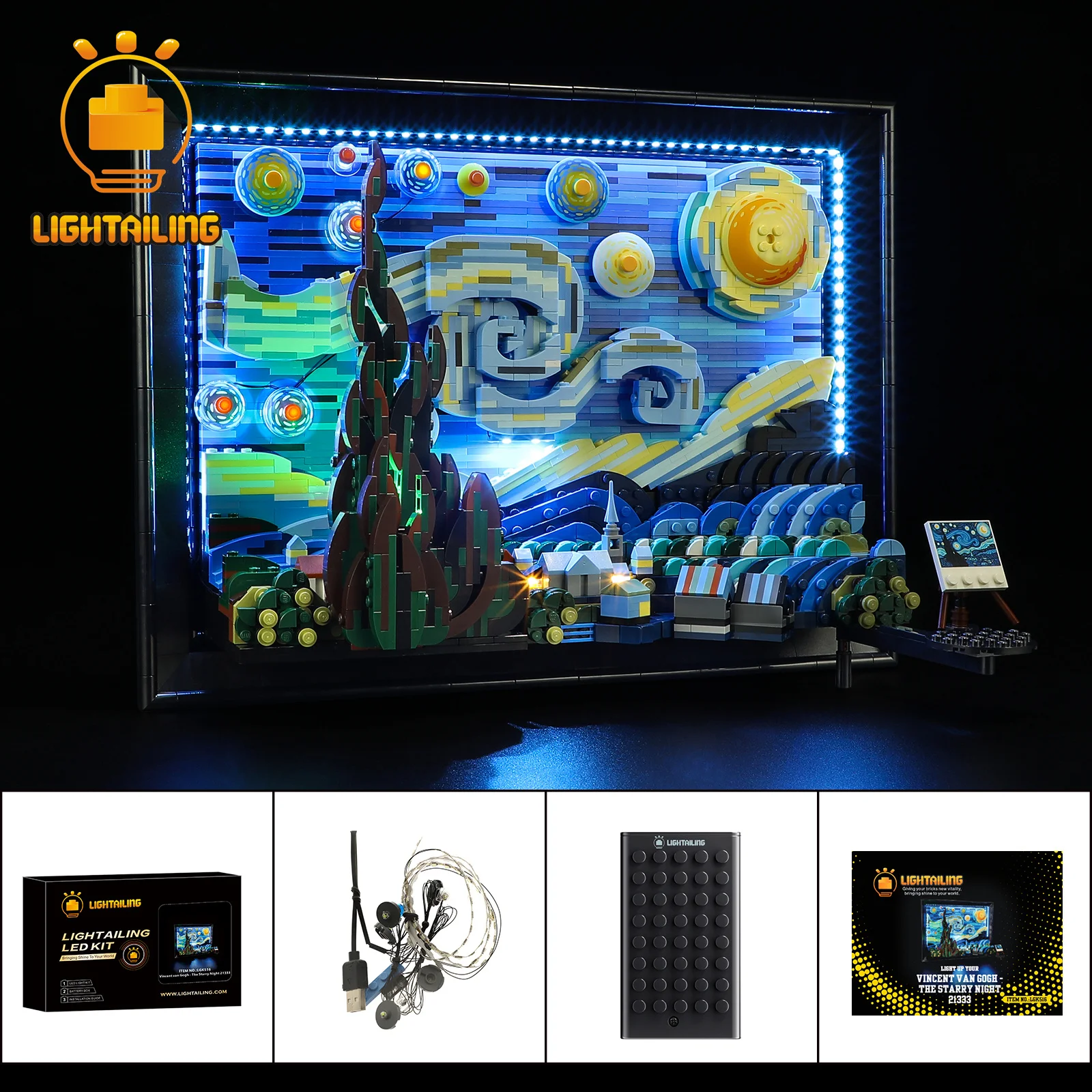 

LIGHTAILING LED Light Kit for 21333 The Starry Night Building Blocks Set (NOT Include the Model) Toys for Children