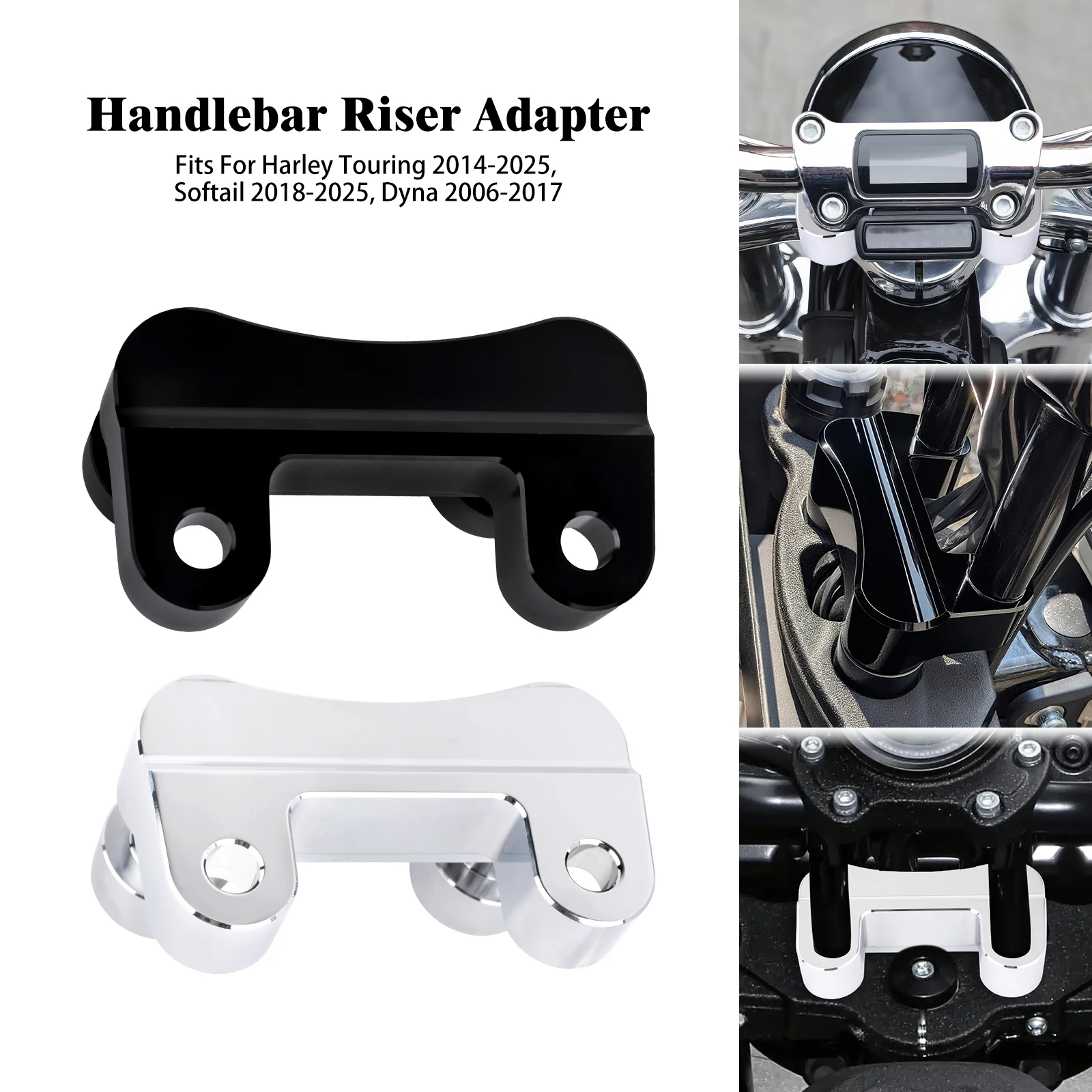 

Motorcycle Handlebar Risers Bracket Handle Bar Mount Clamp For Harley Softail Fat Boy 18-25 Touring Street Glide 14-25 Dyna
