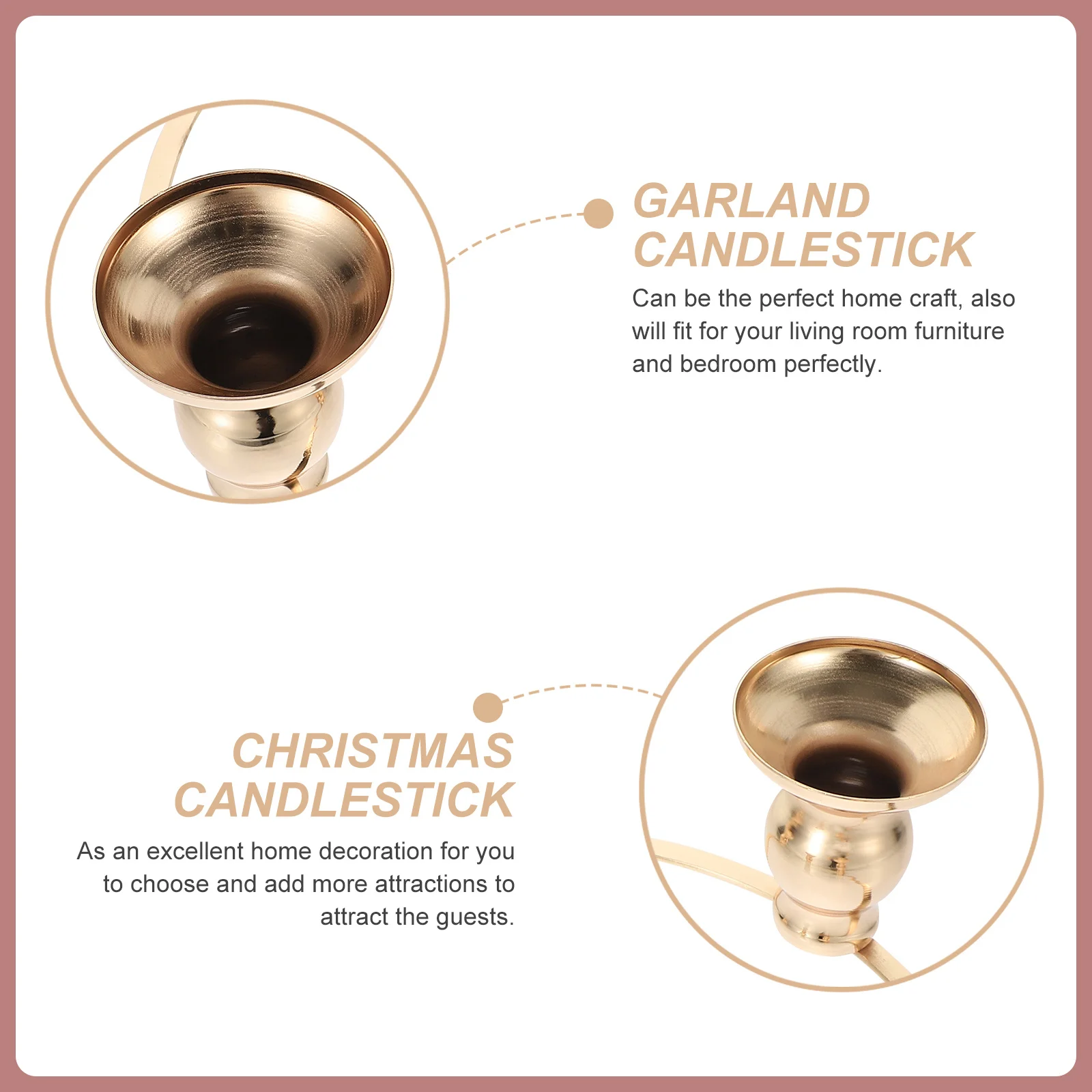 

1pc Sturdy Iron Christmas Ring Xmas Wrought Candlestick Decorative Candelabra Holder Ring For Party Home Diy Taper