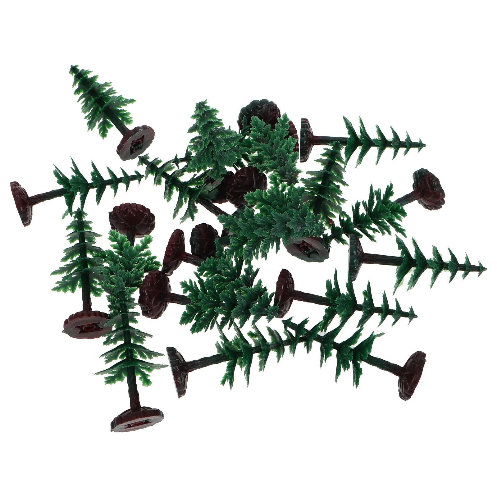 

20 Pcs Christmas Tree Decoration with Plastic Base Ornaments Artificial Diy Crafts Model Trees Village