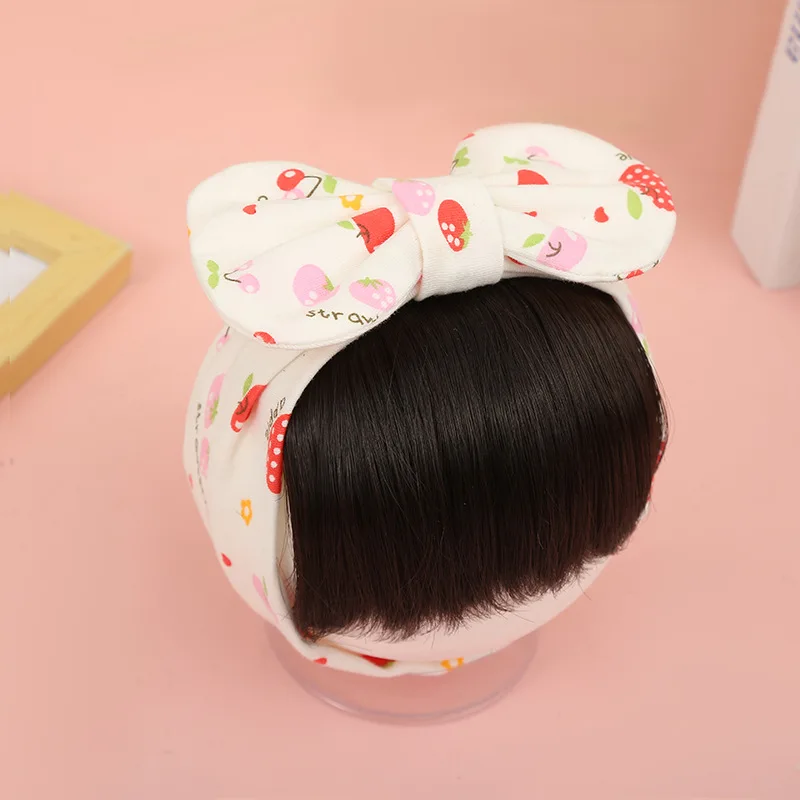 Hair Accessories Cotton Printed Bow Fashion Cute Baby Girl Hair Wig Hat Hairpiece Newborn Children Kids Girls Headbands Headwear