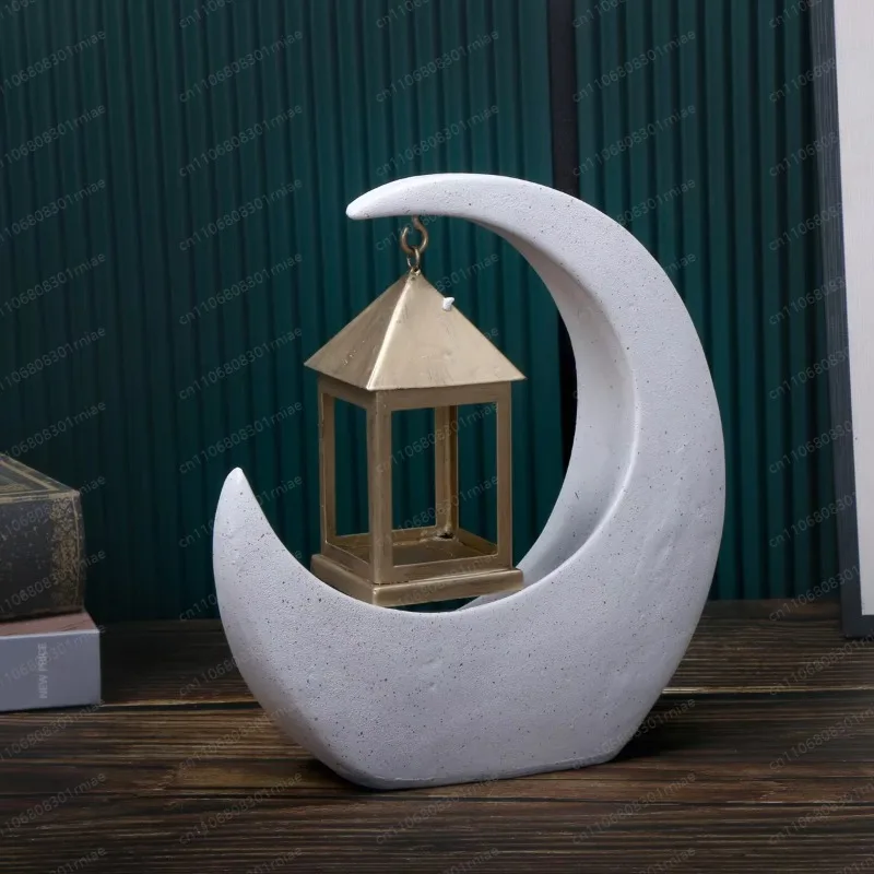 Holiday crescent-shaped architectural style decorative jewelry storage box