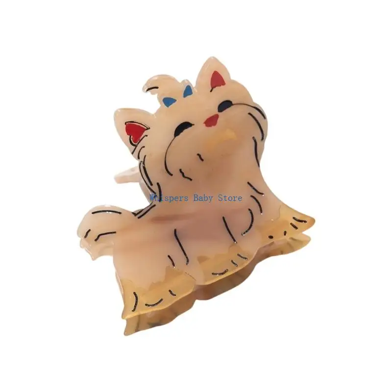U90E Fashion Hair Claw Clip Small Puppy Design Barrette Bag Charm Feature For Women