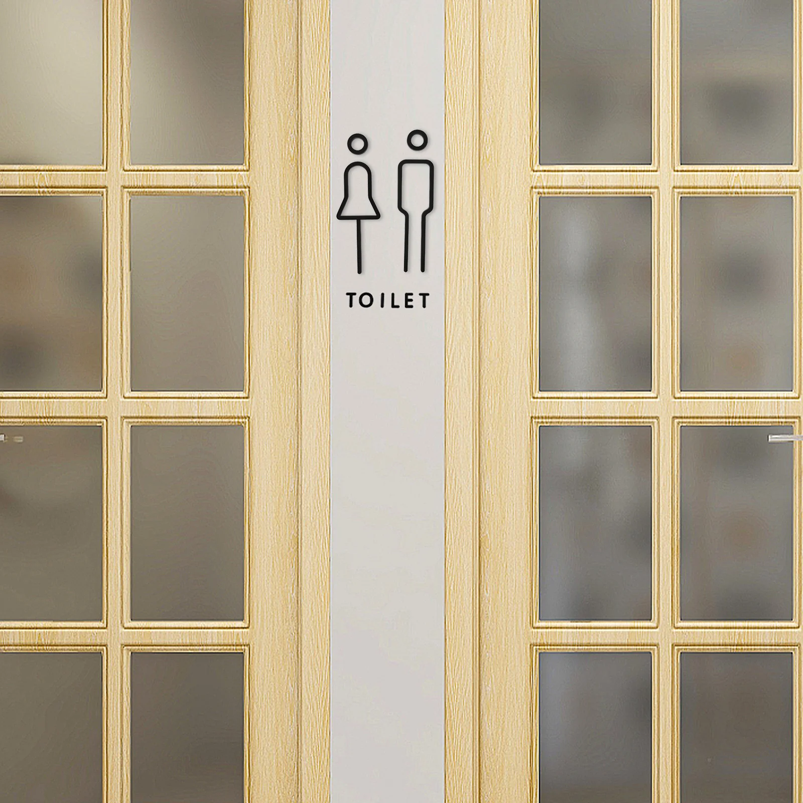 

Toilet Sign Men and Women Restroom Symbol Elegant Restaurant Signs for Door Washroom