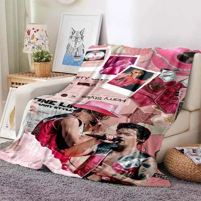 Harrystyles Flannel Soft Blanket Warm Retro Blankets for Beds Bedroom Living Room Sofa Blanket Travel Picnic Blanket