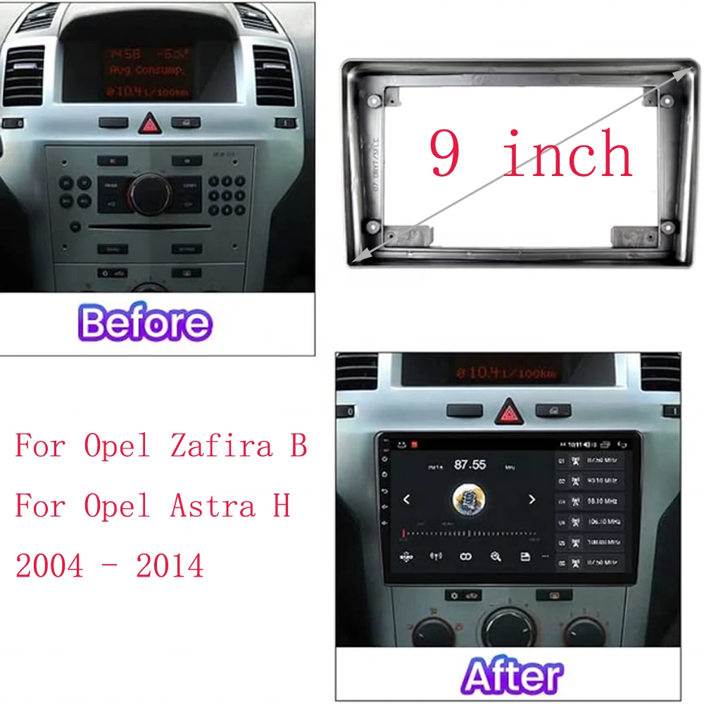 Marco de DVD para coche, Kits de ajuste de tablero de Audio, Panel Facia, marco de pantalla de reproductor de Radio 2 Din para coche OPEL ASTRA ZAFIRA 2007