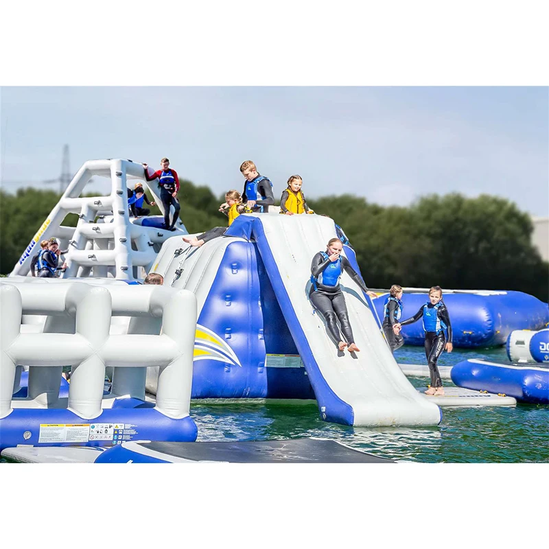 

Commercial Large PVC Fun Water Park Equipment Inflatable Obstacles Slides For Kids And Adults Water Amusement Facilities