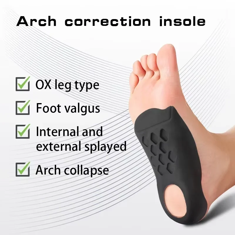 2025Orthotic for Flat Foot O-Shaped Legs Correction Arch Support Plantar Fasciitis Orthopedic Insoles Men/Women Foot Care Insert