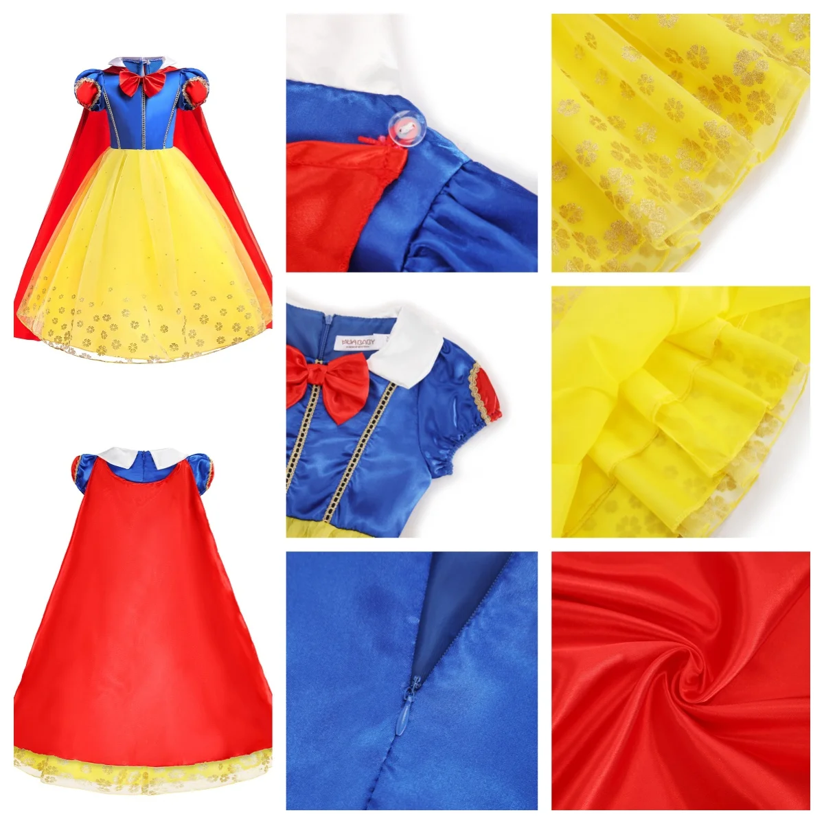 الأطفال الأميرة يتوهم ازياء حزب كرنفال اللباس للفتيات هالوين عيد الميلاد عيد ميلاد تأثيري سنو وايت حسناء الملابس