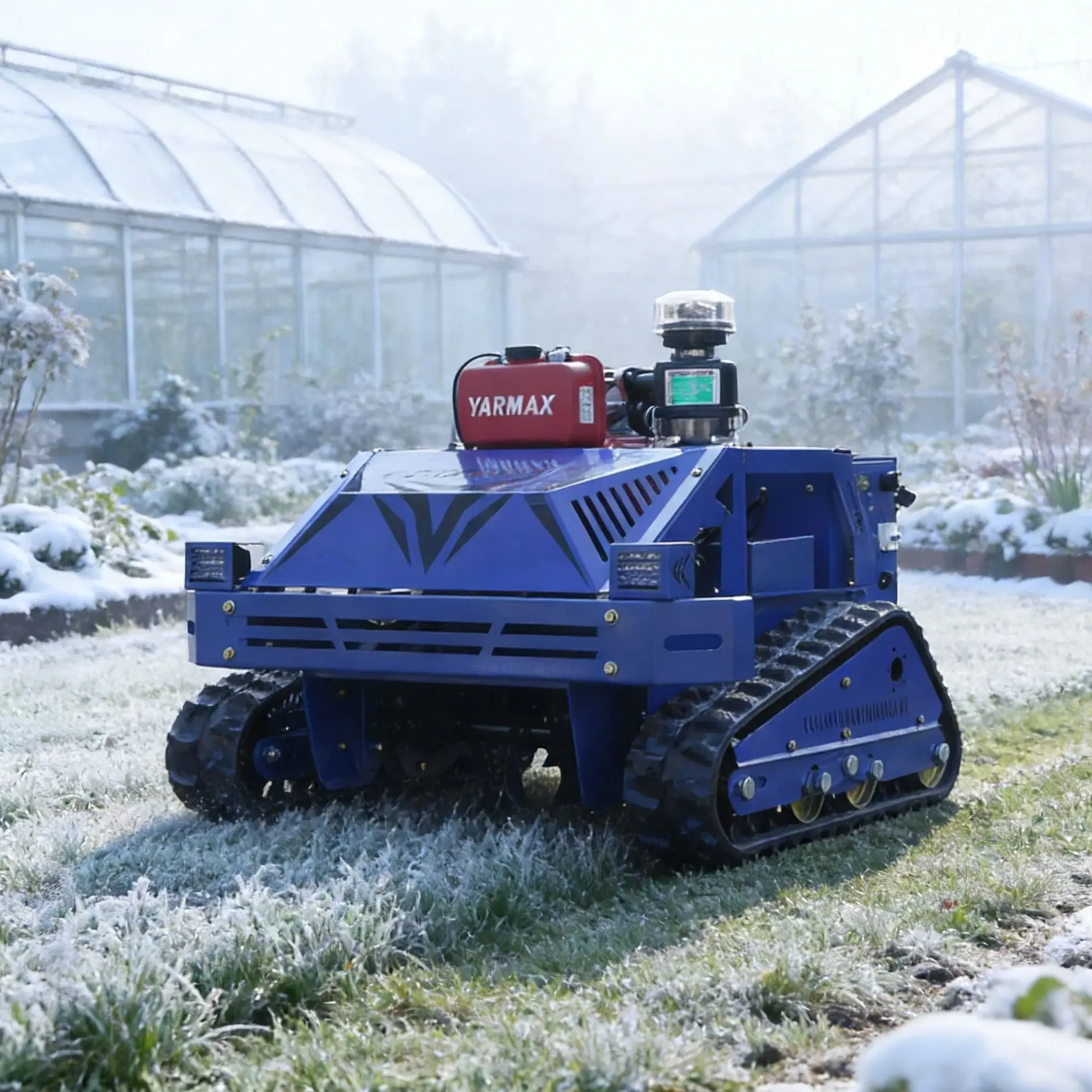 Customized 150MM track width lawn mower large ground contact area stable as flat on muddy and steep terrain lawn mowers