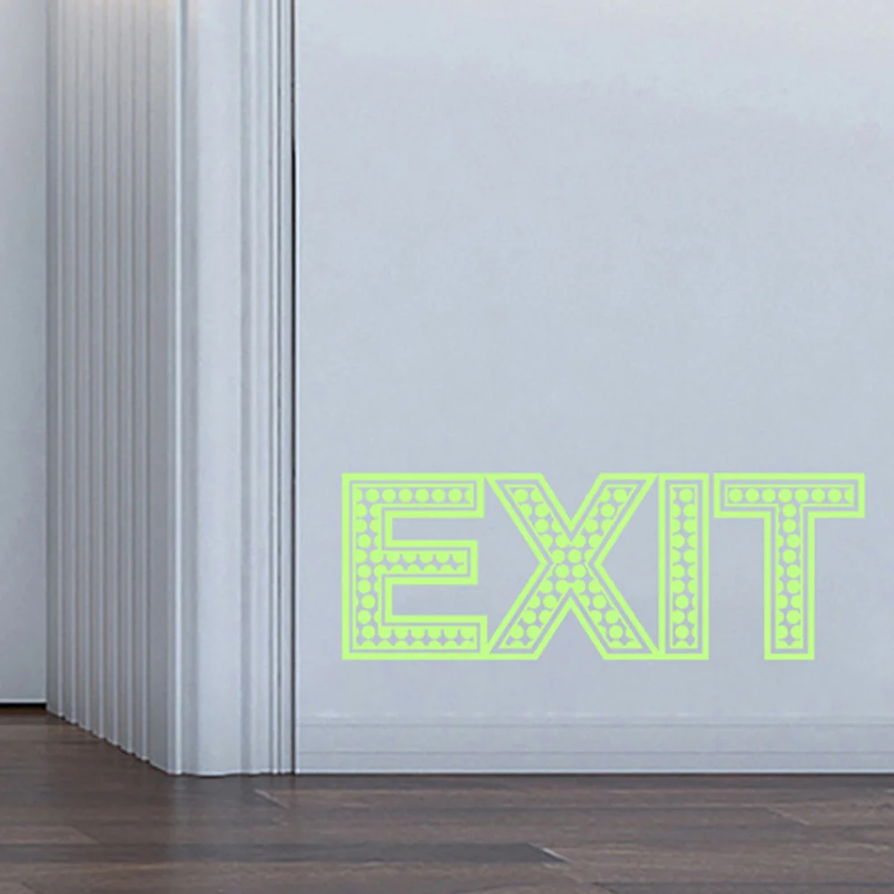 2 Sheets Export Sticker Indicator Floor Adhesive Exit Photoluminescent Sign Stickers Direction The Pet Glow Dark Decals