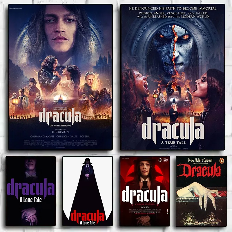 Dracula A Love Tale 2025 French Classic Horror Movie Film Aesthetics Poster Canvas Painting Wall Art Pictures Home Decor Gift