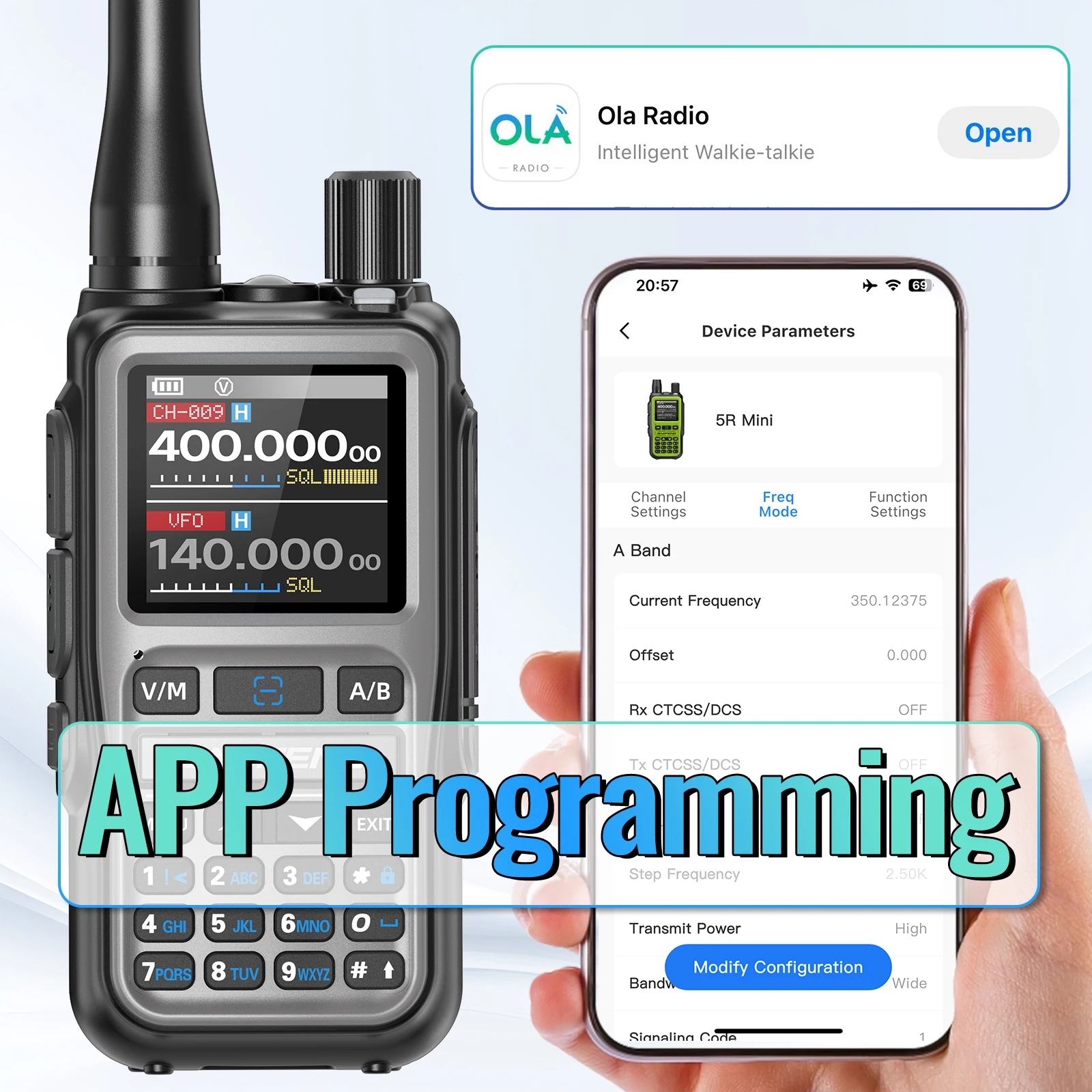 BAOFENG UV-5R Mini Walkie Talkie Full Band Bluetooth Programming Wireless Copy Frequency 999CH AM FM Long Range Ham Radio Trip