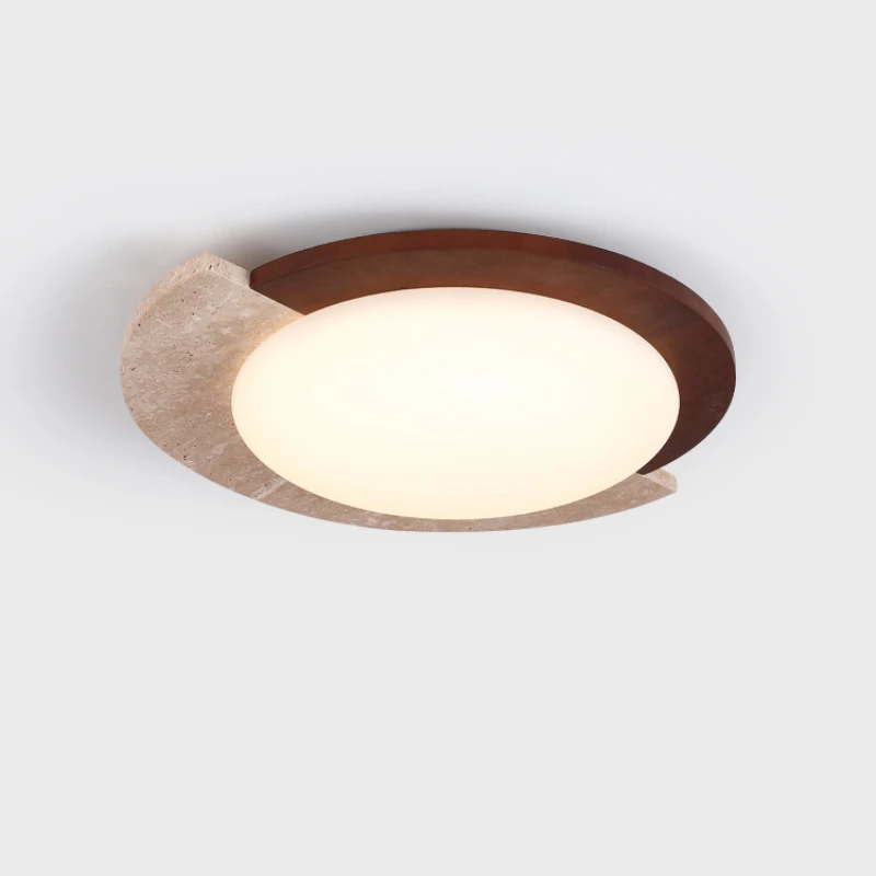 

Bedroom ceiling light Chinese retro room silent wind yellow travertine full spectrum eye protection LED study