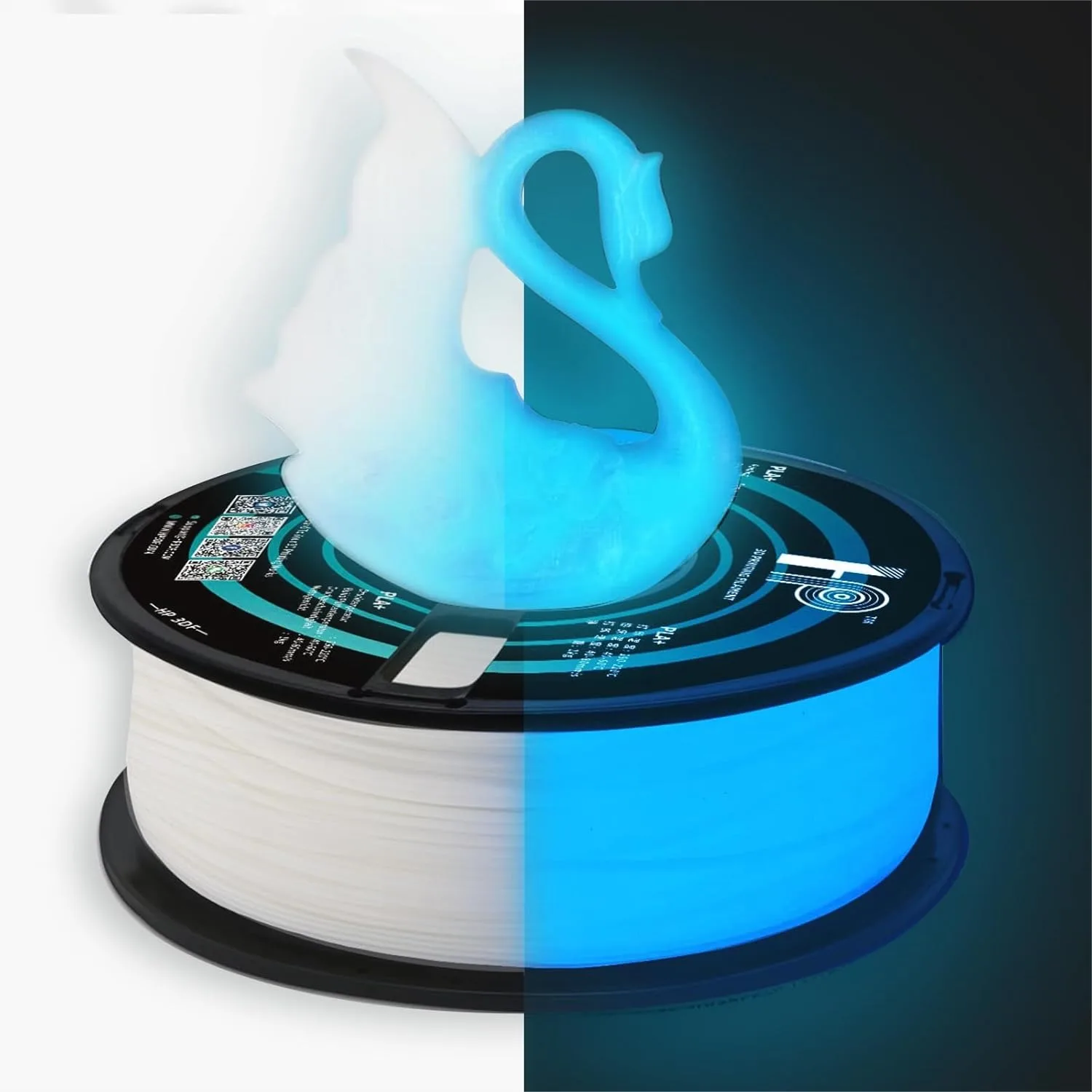 

Glow in The Dark PLA Filament 1.75mm, 3D Printer Filament Dimensional Accuracy +/-0.02mm, 1KG Spool, Toughness Enhanced for