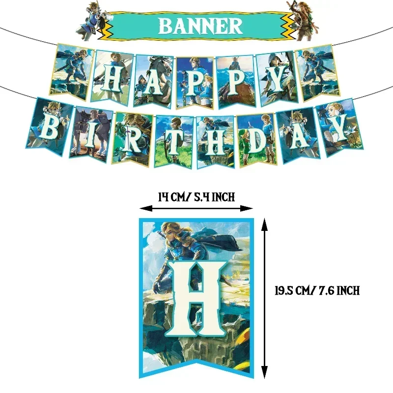 

The Zeldaes Tears of The Kingdom Party Decoration Flagging Balloon Children's Birthday Party Greeting Cards Party Supplies