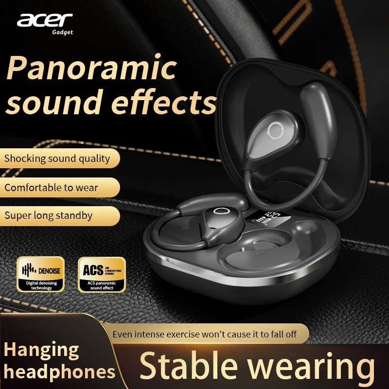 

Acer OHR514 Open Ear Wireless Earbuds Bluetooth 5.4, Directional Sound 99% Less Leakage,LED Display,Long Standby,Comfortable Fit