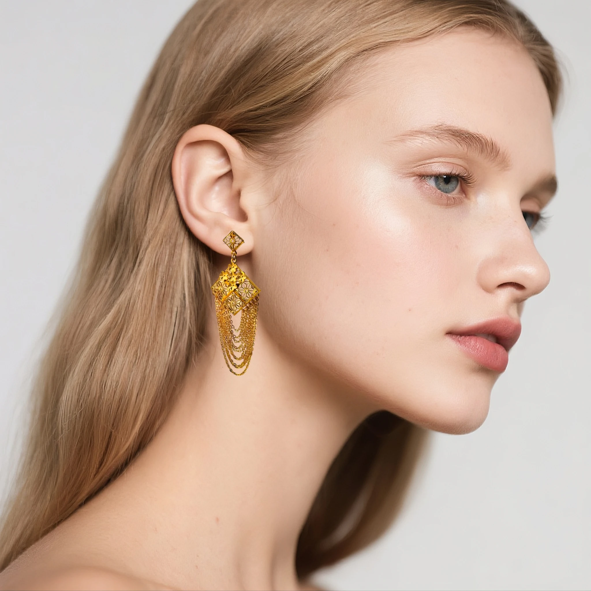 أقراط متدلية فاخرة بشراشيب دبي أنيقة من النحاس المطلي بالذهب عيار 24 قيراط للنساء مجوهرات الزفاف الهندية هدية رمضان