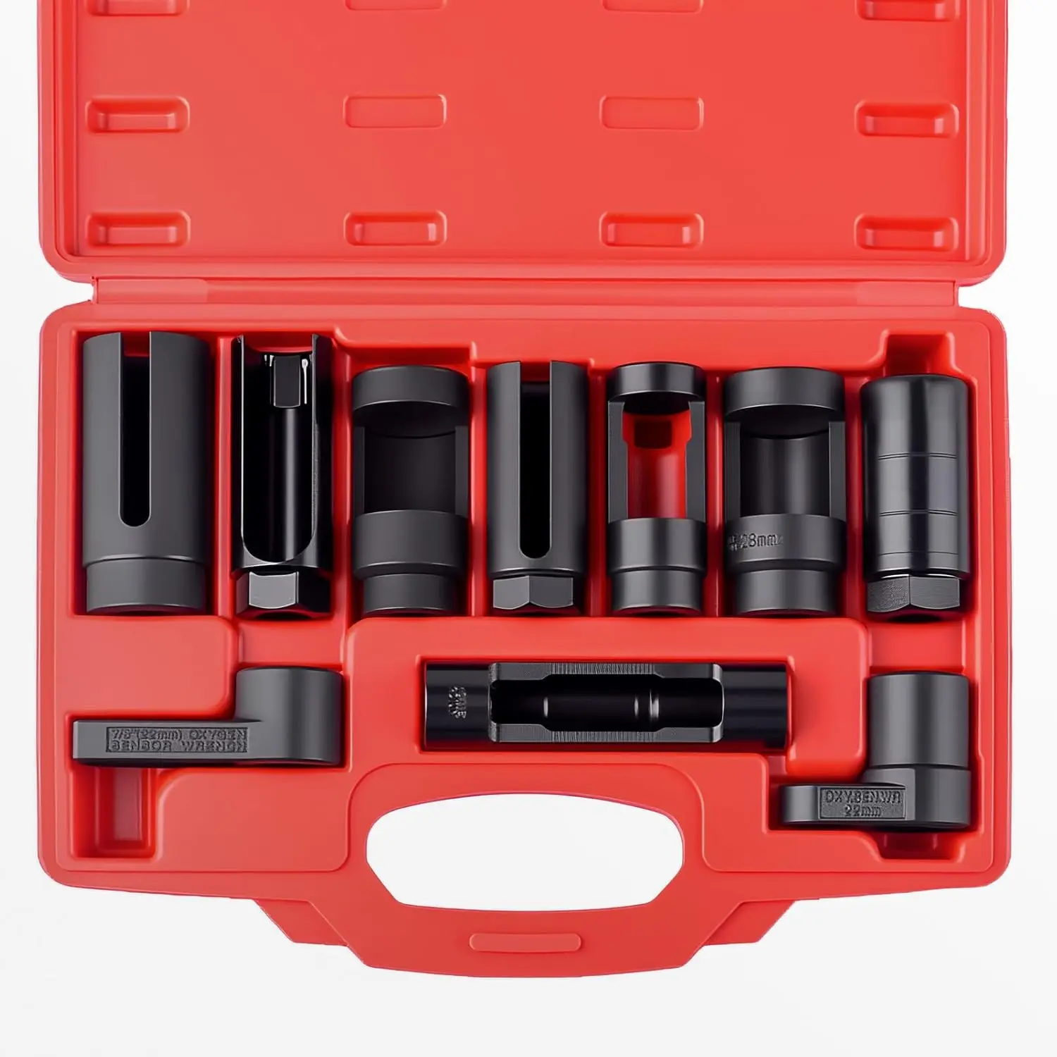 Universal Oxygen Sensor Socket Set O2 Lambda Sensor Removal Tool Kit Automotive Wrench Remover Installer Multi Size Box Tool view 2