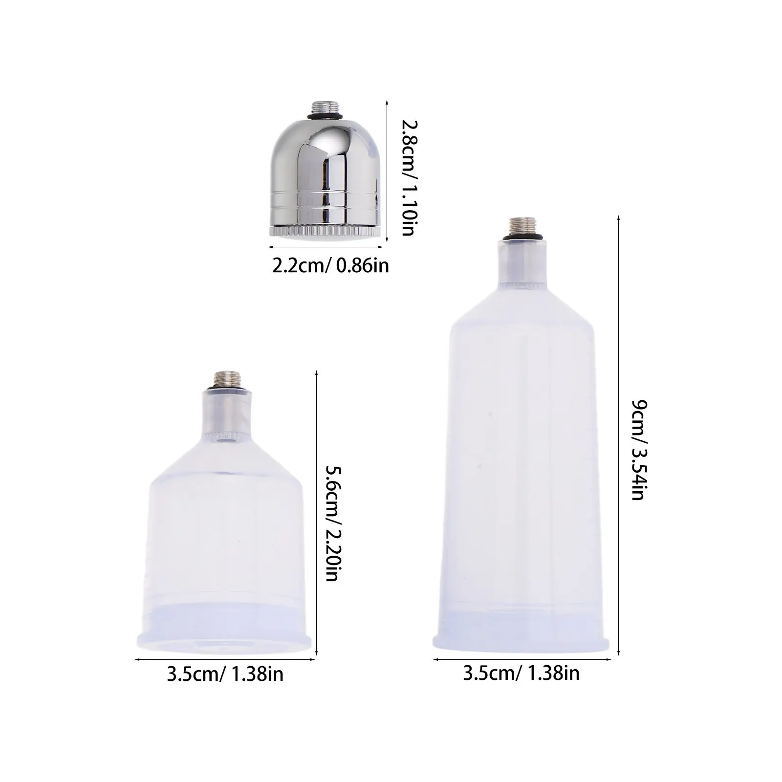 1Set Airbrush Replacement Cup Plastic Detachable Gravity Feed Paint Container for Artists Oxygen Injection Pigment Flow Control