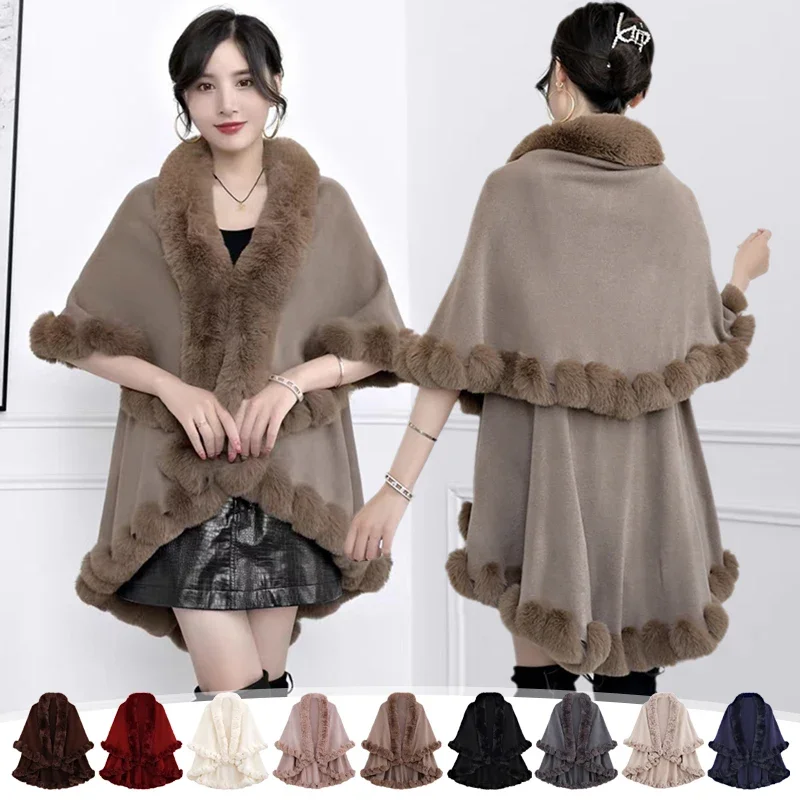 Elegante-cape-a-double-couche-avec-bordure-en-fausse-fourrure-imitation-fourrure-de-lapin-rex-chale-en-cachemire-tricote-pour-femme-poncho-chaud