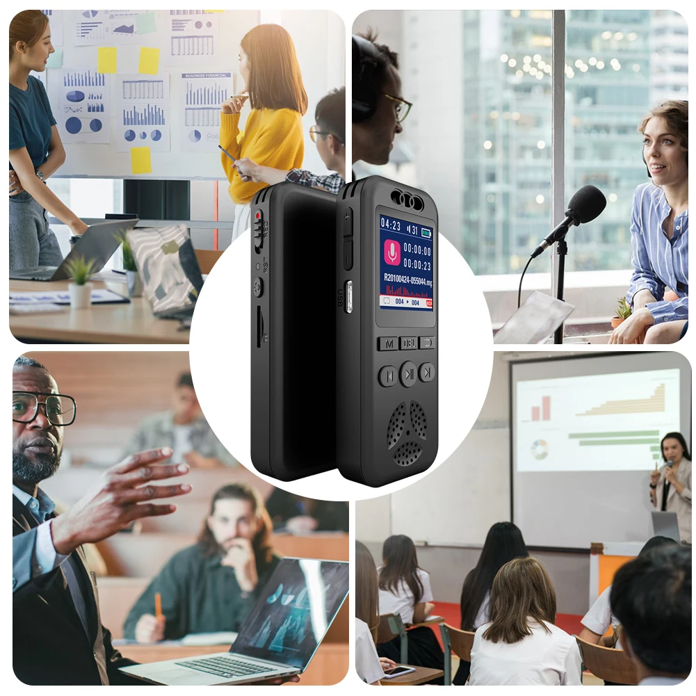 Цифровой диктофон 32 ГБ/16 ГБ/8 ГБ, голосовая активация, аудиозапись, шумоподавление, воспроизведение, MP3-плеер, запись с воспроизведением