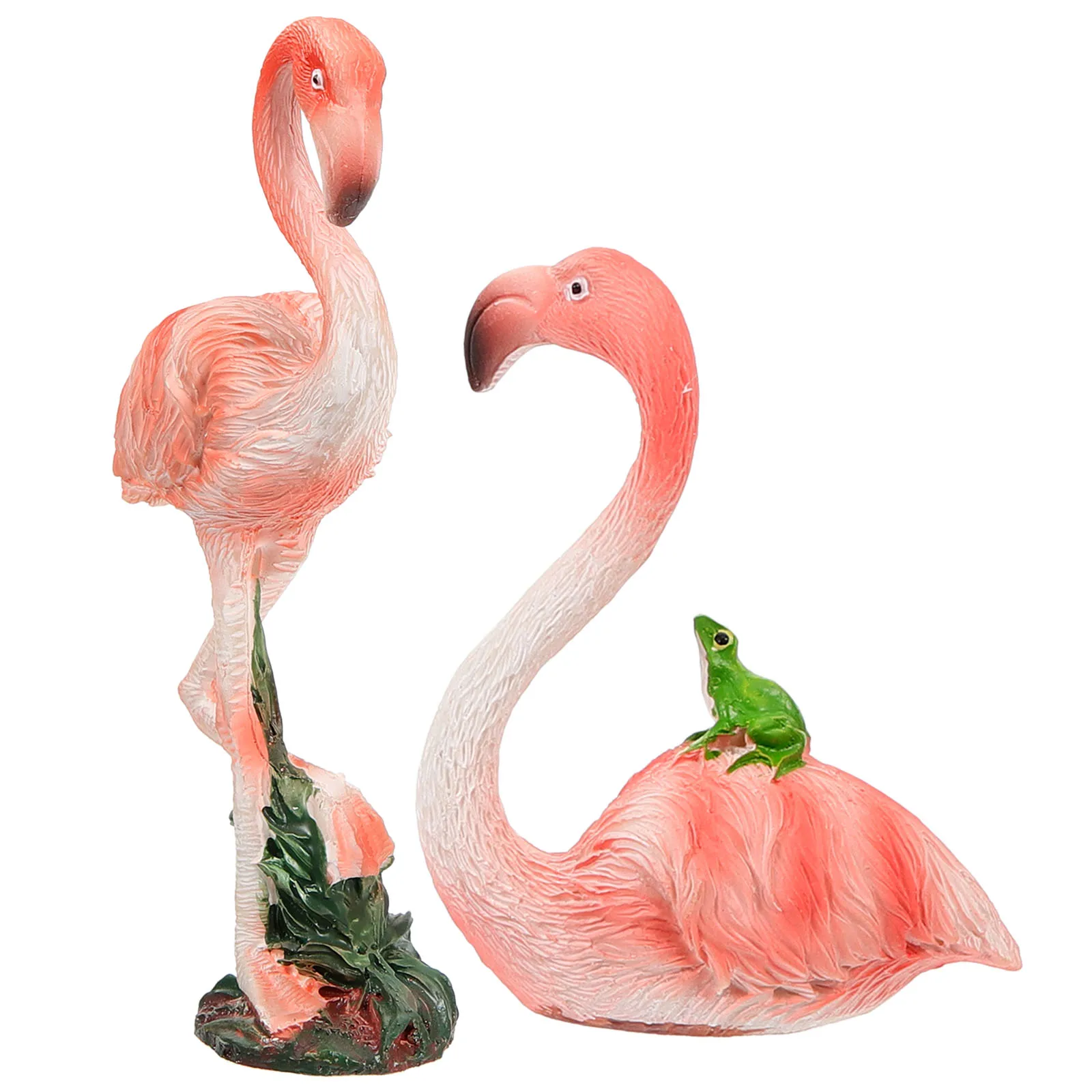 

2 Pcs Pink Flamingo nament Resin Animal Decoration Yard Garden Statue Figurines Home Supplies Weather Resistant Outdoor