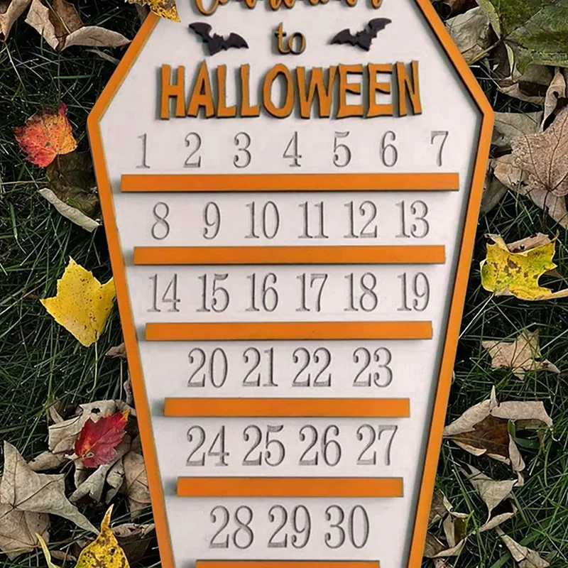 31 Days Happy Halloween Coffin Calendar Countdown Calendar + Cutting Three Decoration B