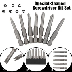 5/7/13pcs Special-Shaped Screwdriver Bit PH2 Triangle/U/Y Shape Three Points Cross Screwdriver Bits Hand Tool/Power Tool