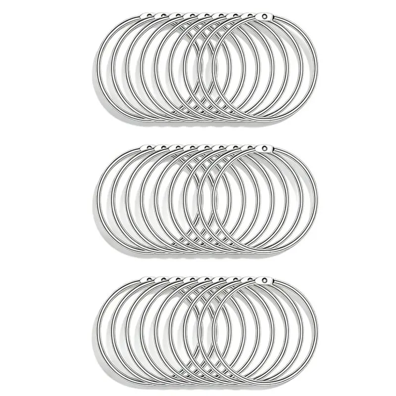 

A13E-Binder Rings, 3 Inch Metal Index Card Book For Notebook, Keychain 50 Pack Loose Leaf Binder Rings