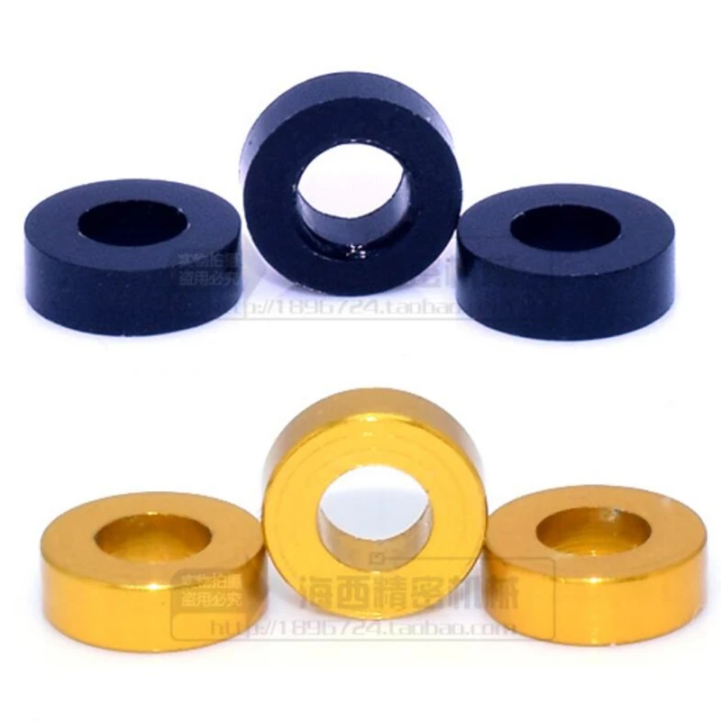 50pcs M3 Aluminum flat washer M3*6*0.25/0.5/1/1.5/2/2.5/3mm colorful aluminum alloy bushing gasket washer plain washers