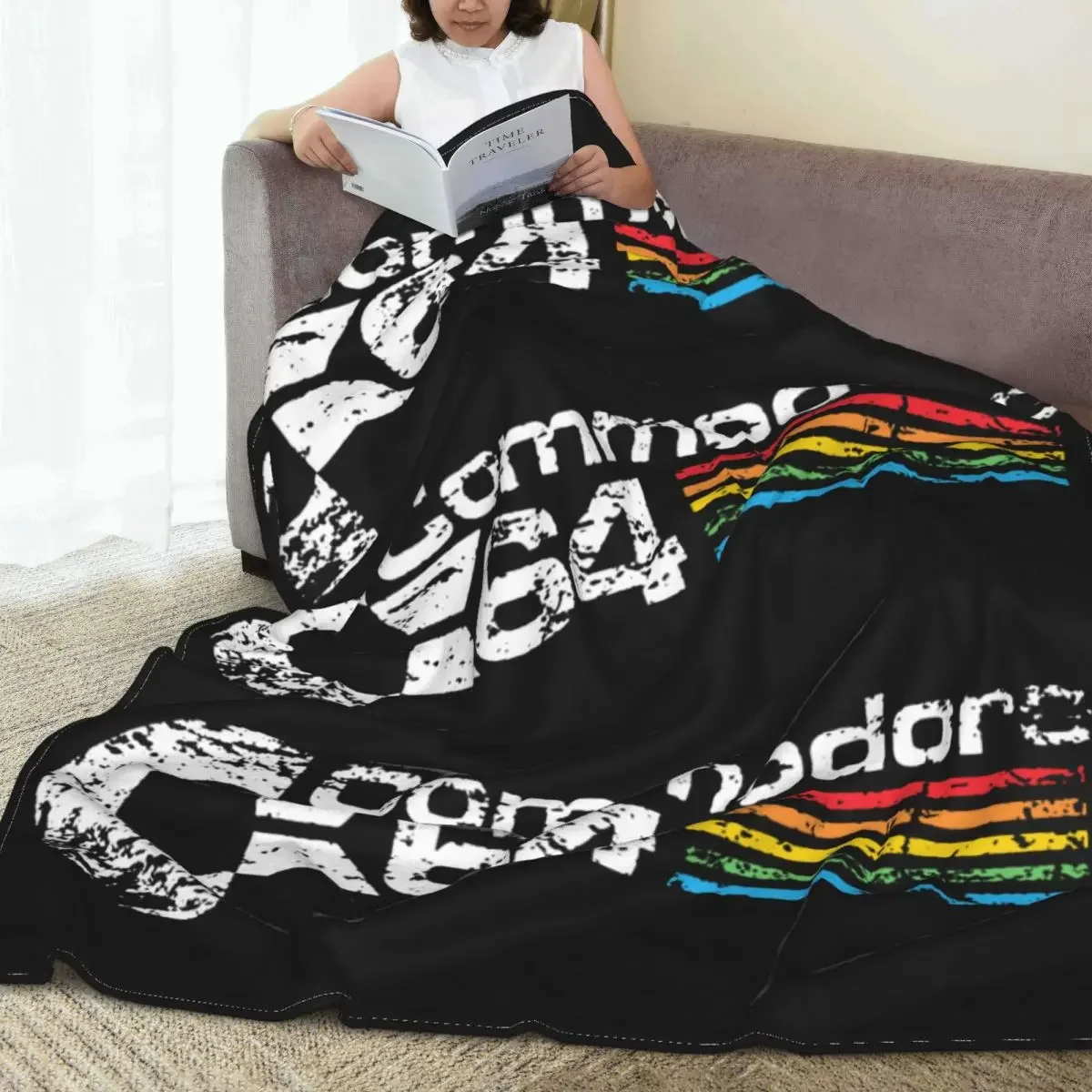 بطانيات رمي صوف للمنزل ، أغطية سرير رقيقة خفيفة الوزن لغرفة النوم ، عتيقة كوموديكور 64 أميغا المهووس بالكمبيوتر نيرد #3