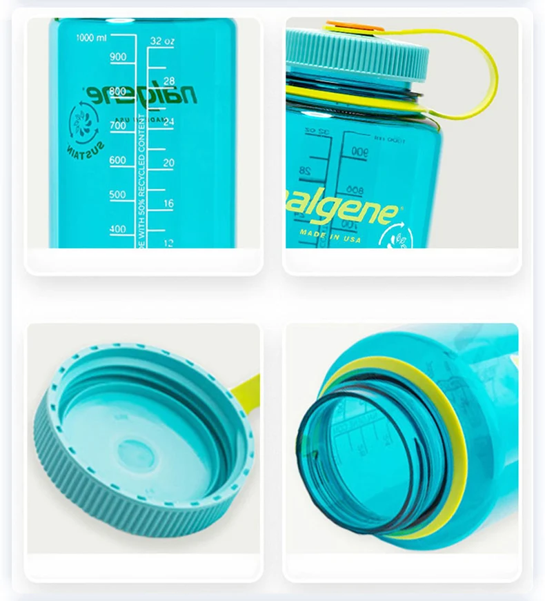 Nalgene 500ml 1L Wasserflasche mit breiter Öffnung, stoßfest, auslaufsicher, für Wandern, Camping, Radfahren, Schule, Reisen, Outdoor-Sport – Detail 7