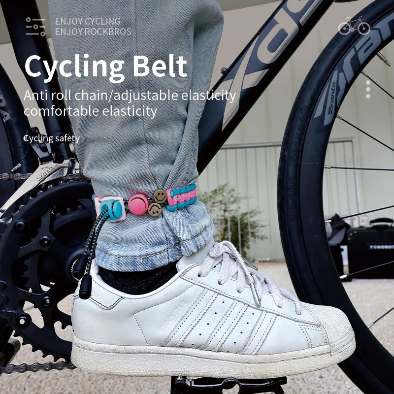 ESLNF Reflective Bike Leg Band Bicycle Pant Strap Adjustable Woven Ankle Band Multi-purpose Cycling Accessories