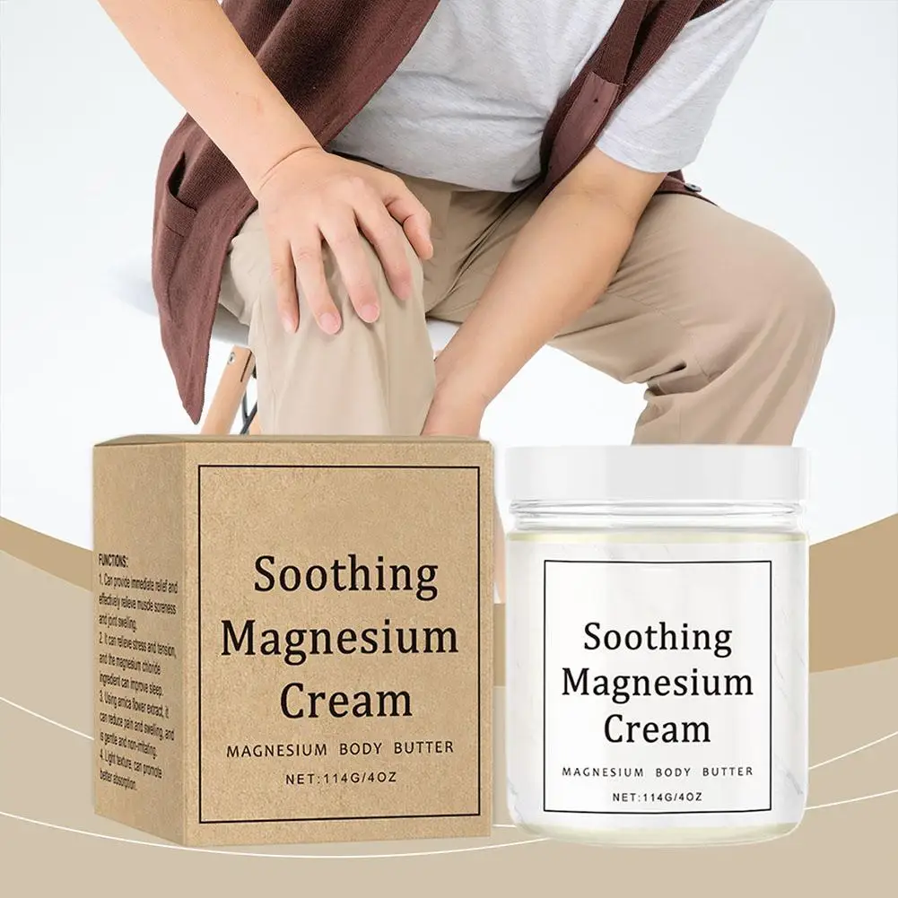 Soothing Magnesium Cream For Neuropathy, Magnesium Body Butter Deeply Moisturizes Skin, Soft Smooth Magnesium Body Cream S4U4