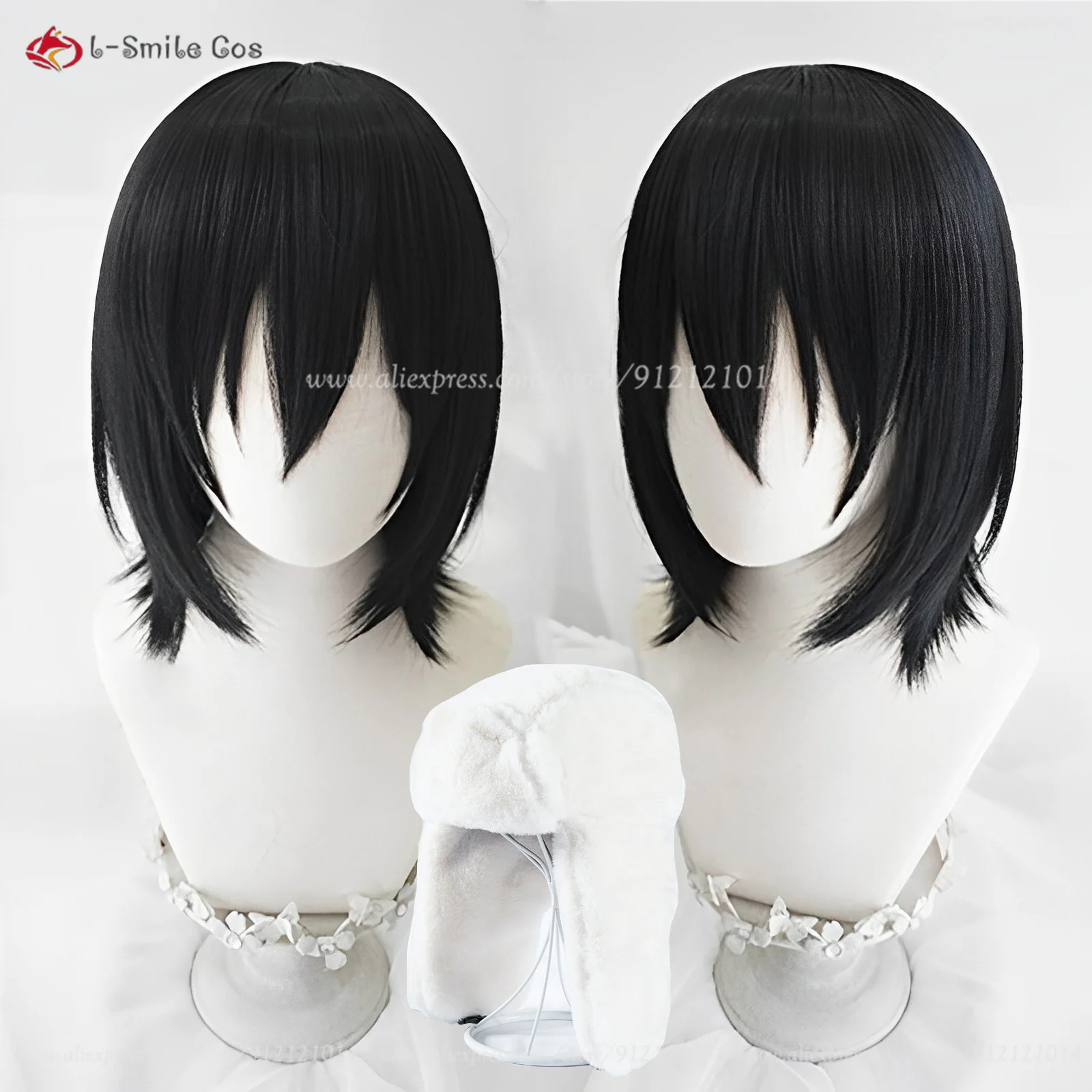 Anime Fyodor D Dostoevsky Cosplay Wig Fyodor D Dostoevsky Hat Heat Resistant Synthetic Hair Perucas Cosplay Anime Wigs + Wig Cap