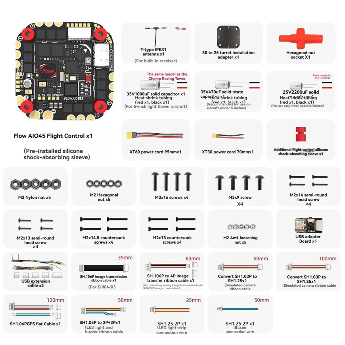 【MUST-HAVE LIST】 AIO45 45A AIO F435 Flight Controller AIO FC 45A ESC Built-in Receiver OX32 ESC Firmware 3-6S for FPV Drone