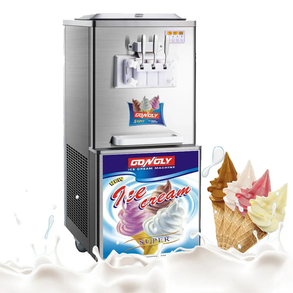 

Commercial Popular Standing Frozen Fruit Multi Flavor Italian Ice Cream Machinery China Soft Ice Cream Maker