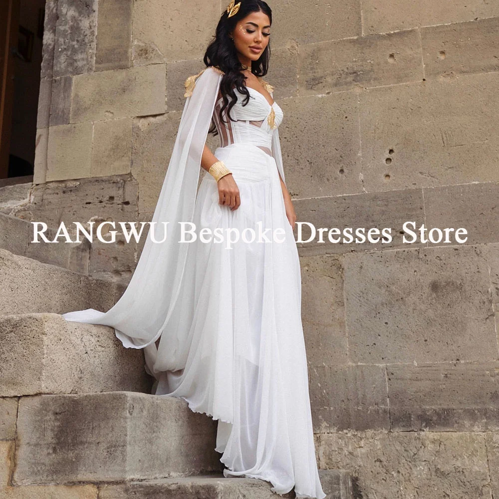 Białe sukienki wieczorowe z koralikami, długa suknia balowa w kształcie litery A, suknie na drugie przyjęcie, damskie, szyte na miarę.