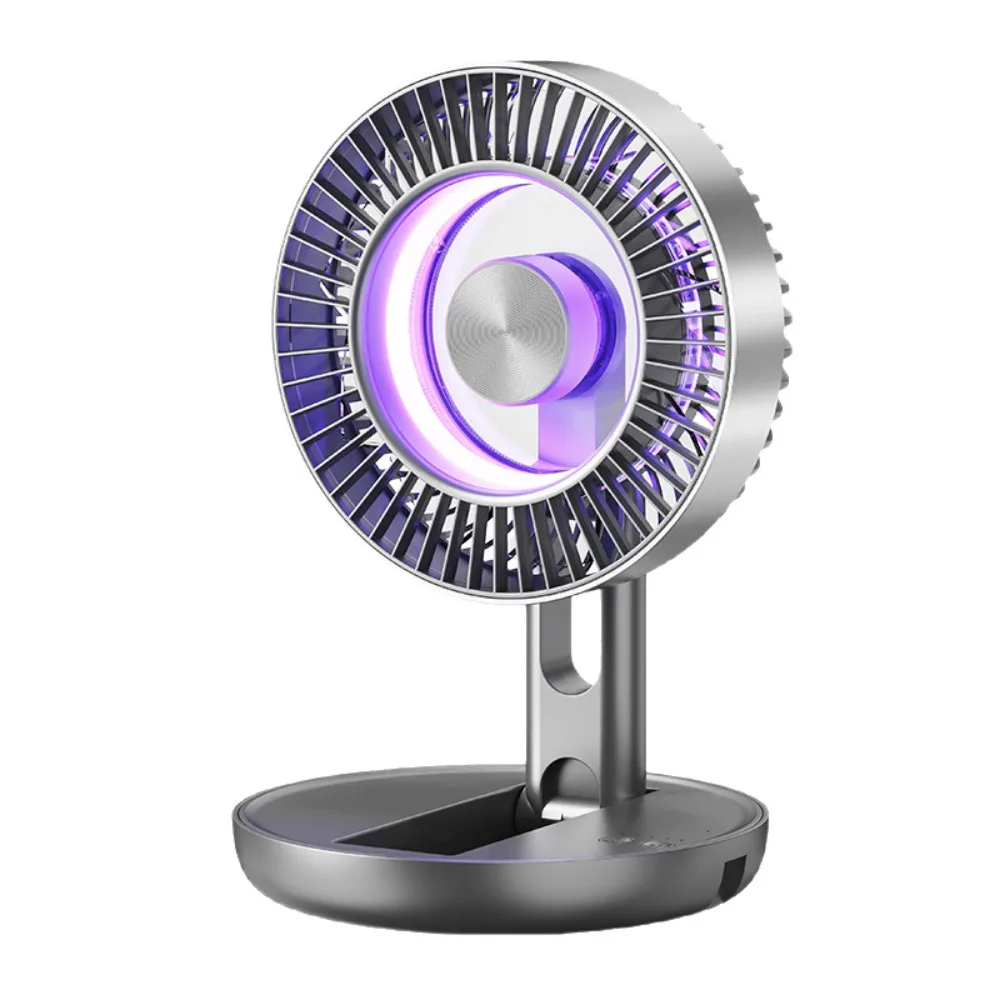 USB Rechargeable High-speed Turbos Air Conditioning Compact Size Foldable Fresh Air Fan LED Ambient Light Wall Mounted