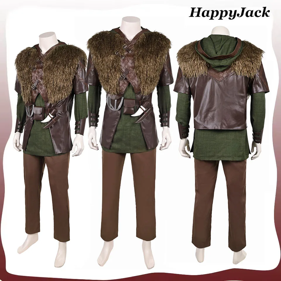 Disfraz de Hiccup para hombre, disfraz de tren de película, disfraz de dragón, abrigo, pantalones, cinturón Hanguard, traje de fiesta de Carnaval y Halloween