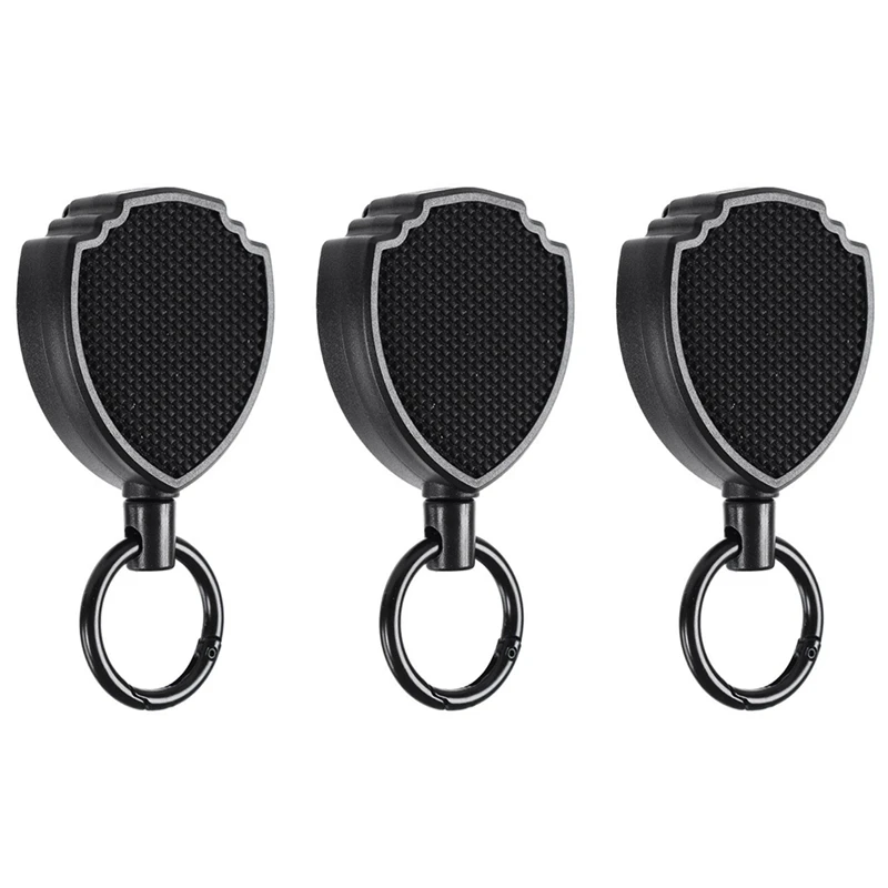 Retractable Keychain With Steel Wire Design, Multitool Carabiner Badge Holder, Easy-To-Pull Keychain Clip Id Holder Tool