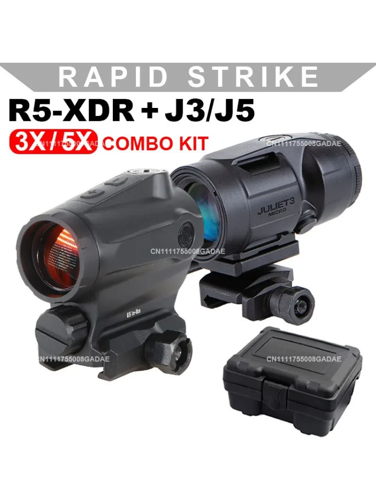 R5XDR GEN II + JULIET5 5X Combo Kit JULIET3 3X Vergrootglas Geweer Holografische Red Dot Richtkijker Omklapbaar 20mm Picatinny Montage - afbeelding 2