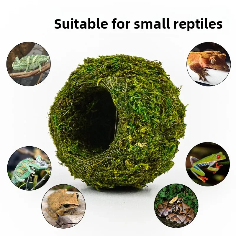 Reptile Humidity Hide – Moisture Retention Cave for Snakes & Leopard Geckos, Natural Moss Terrarium Decor for Bio-Active Setup