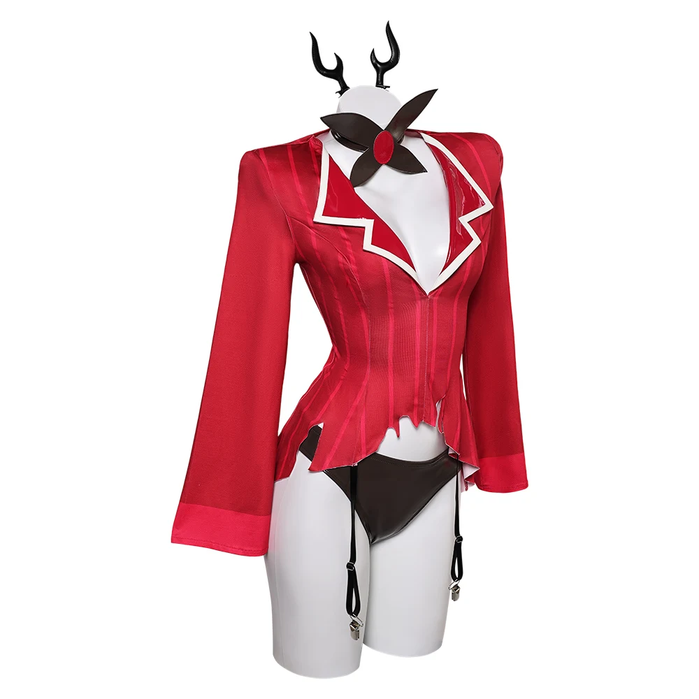 Traje de baño de Cosplay de Alastor para mujer adulta, lencería, Bikini, traje de baño, mono de fantasía de Anime, diadema, traje de Carnaval de Halloween