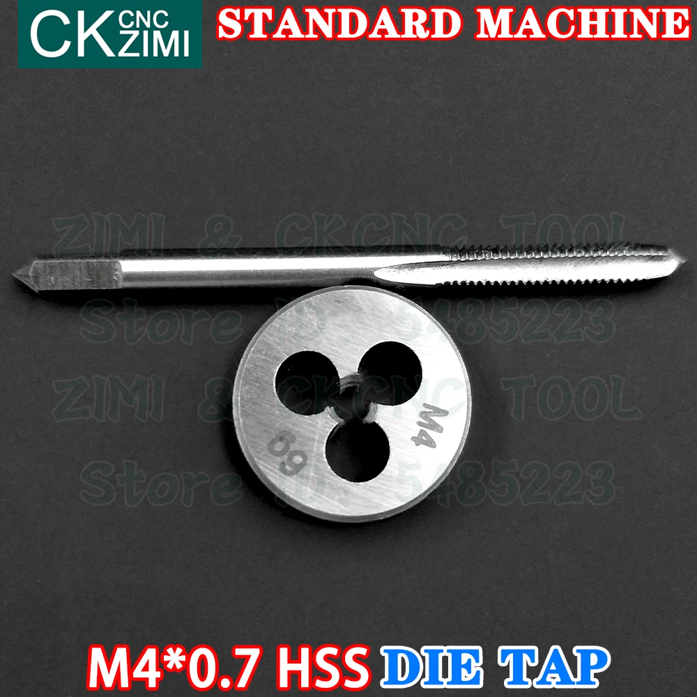 M4*0.7 M4X0.7 Hss Rechte Handvat Standaard Machine Die Tap Hoge Snelheid Staaldraad Tikken Boor Ronde Sterven Tap en Sterven Set Gereedschap