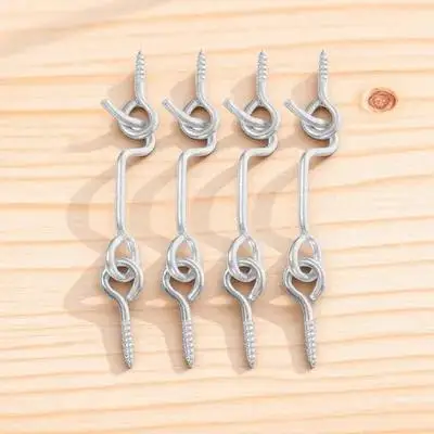 

4Sets Cabin Latch Door Hook Carbon Steel Window Lock Latch Door Safety Latches Fixing Position Window Locks