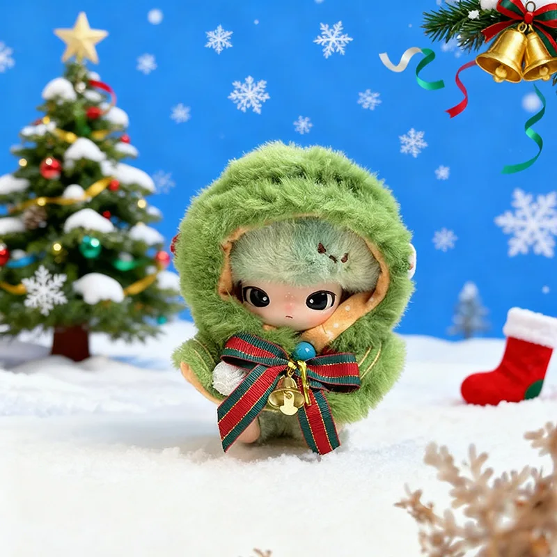 DIMOO WORLD Dolls Festliche Outfit-Kollektion, Weihnachtsschal und Weihnachtsmann-Schneemann-Schal, Neujahrsgeweih-Umhang, Strampler im britischen Stil